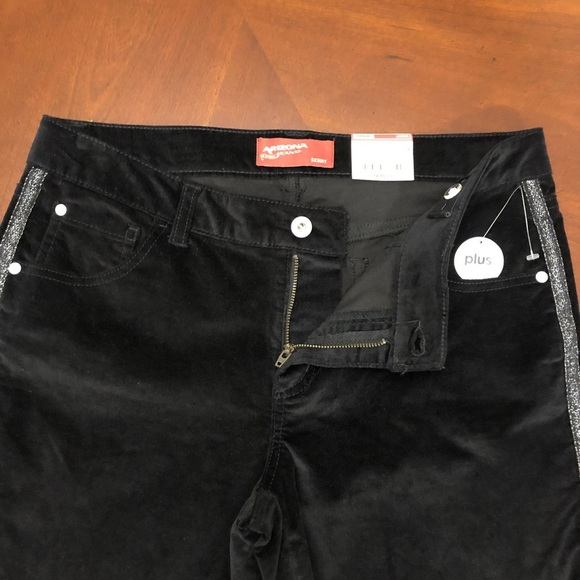 Arizona Black Velvet Jeans With Glitter Stripe on Sides Girls 18 Plus - Picture 6 of 10